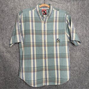 Mickey Inc. Vintage‎ Button Down Short Sleeve Plaid Shirt- Sz M